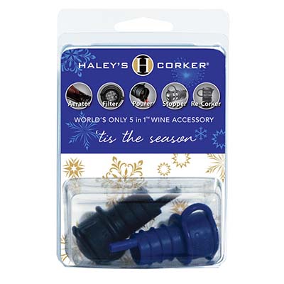 Haley's Corker® Double-Carded Blue & Black Holiday Clamshell 18 Pack Case