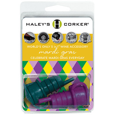 Haley's Corker® Double-Carded Mardi Gras Corker Clamshell 18 Pack Case